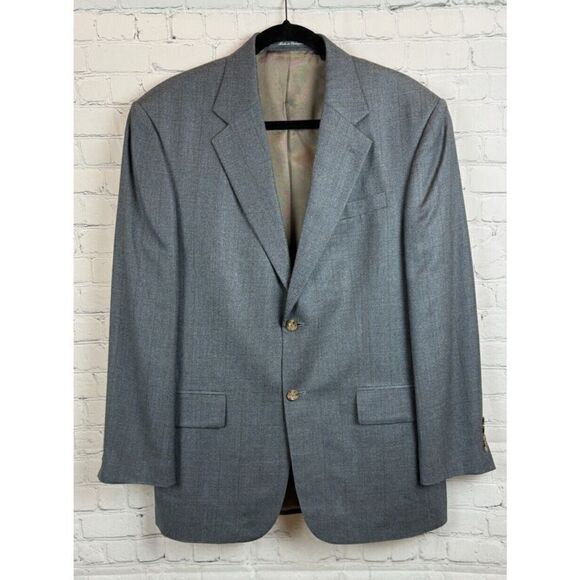 OSCAR DE LA RENTA gray silk wool mens suit jacket blazer 40R NWOT - Picture 1 of 10